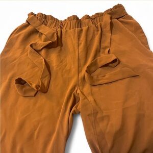 Rust Orange Pants with Tie Detail
